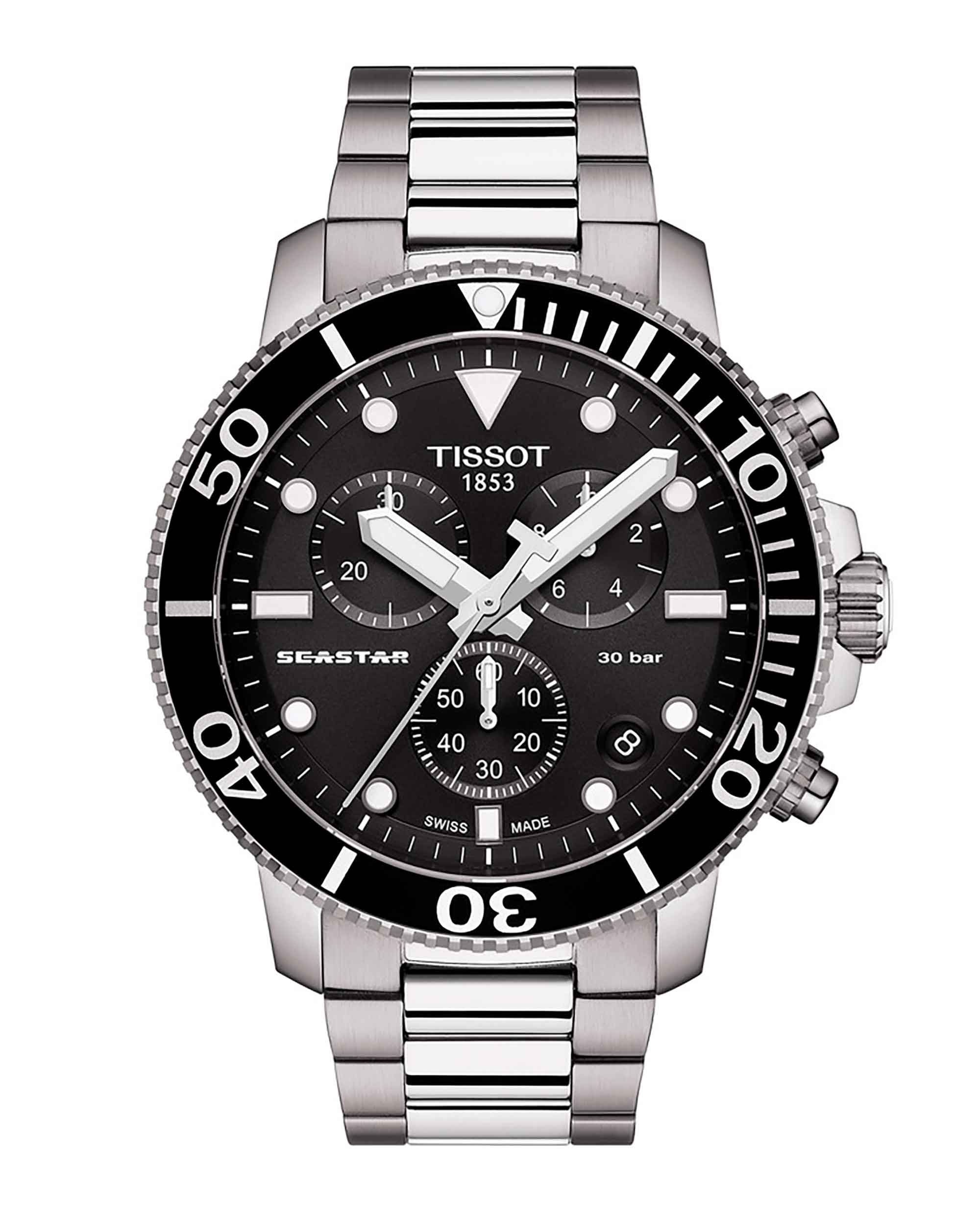 Reloj Tissot Seastar 1000 Chronograph Acero Negro Zait.cl