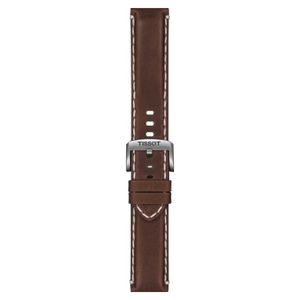 Correa Tissot Cuero Café con Costuras 22mm