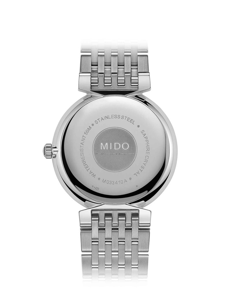 Reloj-Hombre-Mido-Dorada-Acero-Blanco