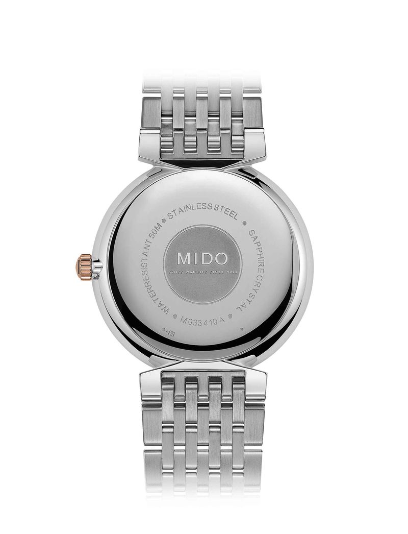 Reloj-Hombre-Mido-Dorada-Bicolor-Blanco