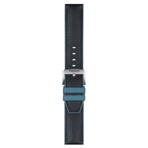 Correa Tissot Cuero y Caucho Negro 22mm