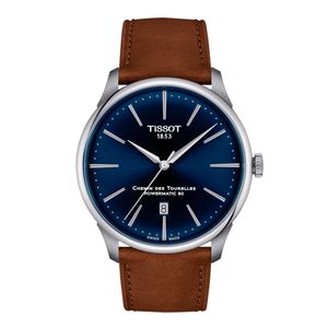 Reloj Tissot Chemin Des Tourelles Powermatic 80 Cuero Azul