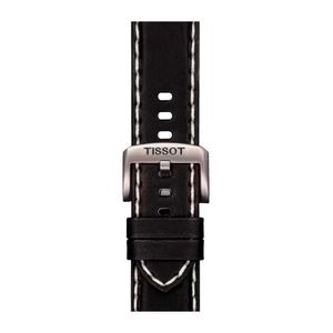Correa Tissot Cuero Negro con Costuras 22mm