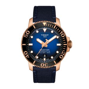 Reloj Tissot Seastar 1000 Powermatic 80 Tela Dorado