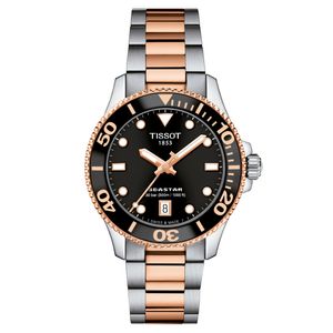 Reloj Tissot Seastar 1000 Bicolor Oro Rosa Negro